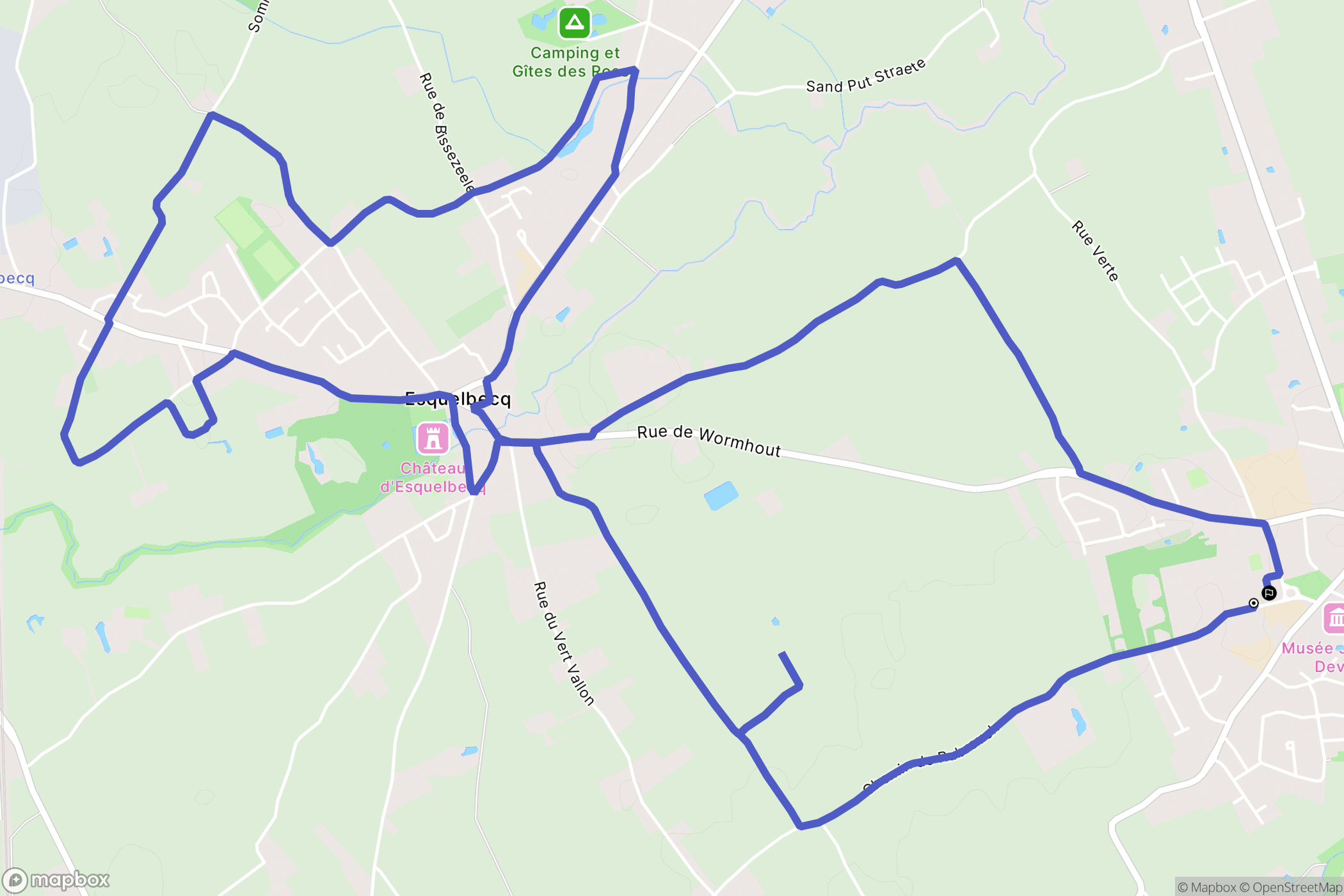 Wormhout : carte du parcours de randonnée - France