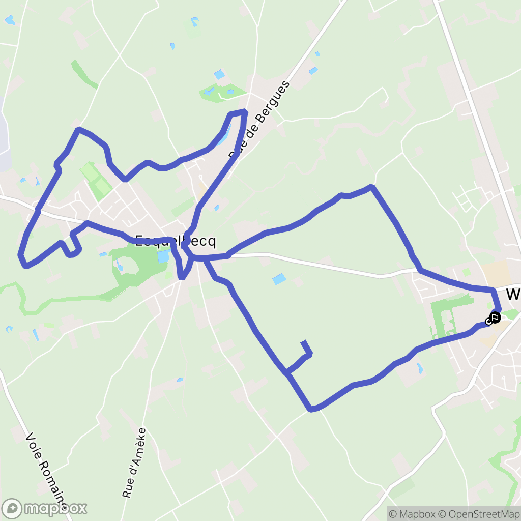 Wormhout : carte du parcours de randonnée - France