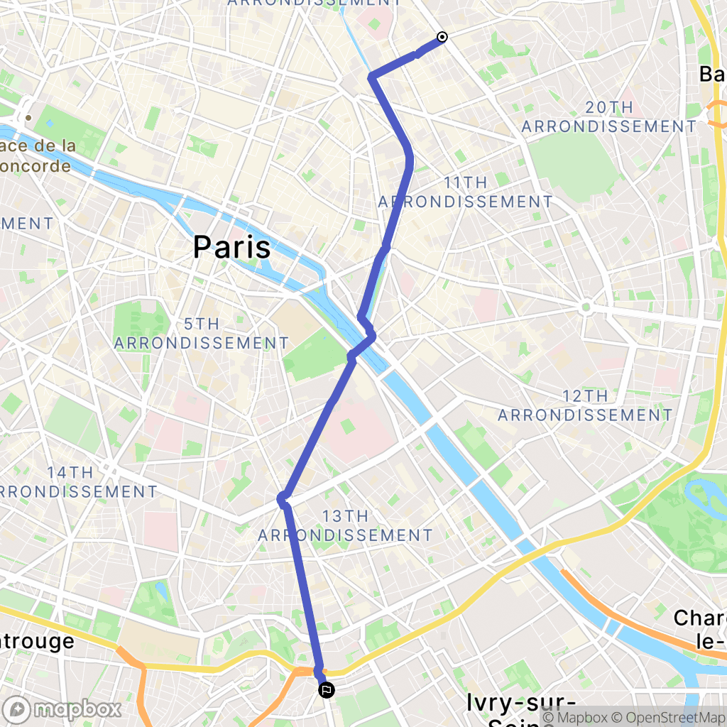 Paris : carte du parcours de randonnée - France