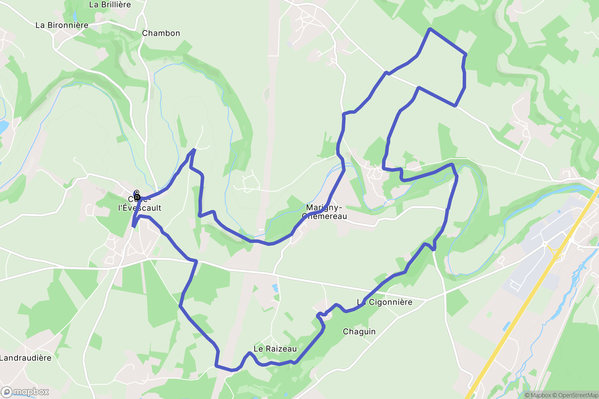 Celle-Lévescault : carte du parcours de randonnée - France