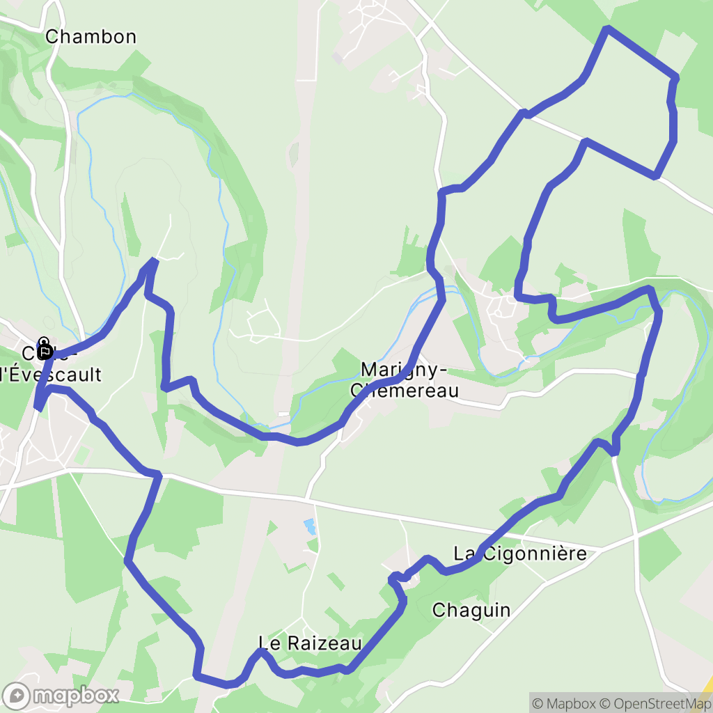 Celle-Lévescault : carte du parcours de randonnée - France