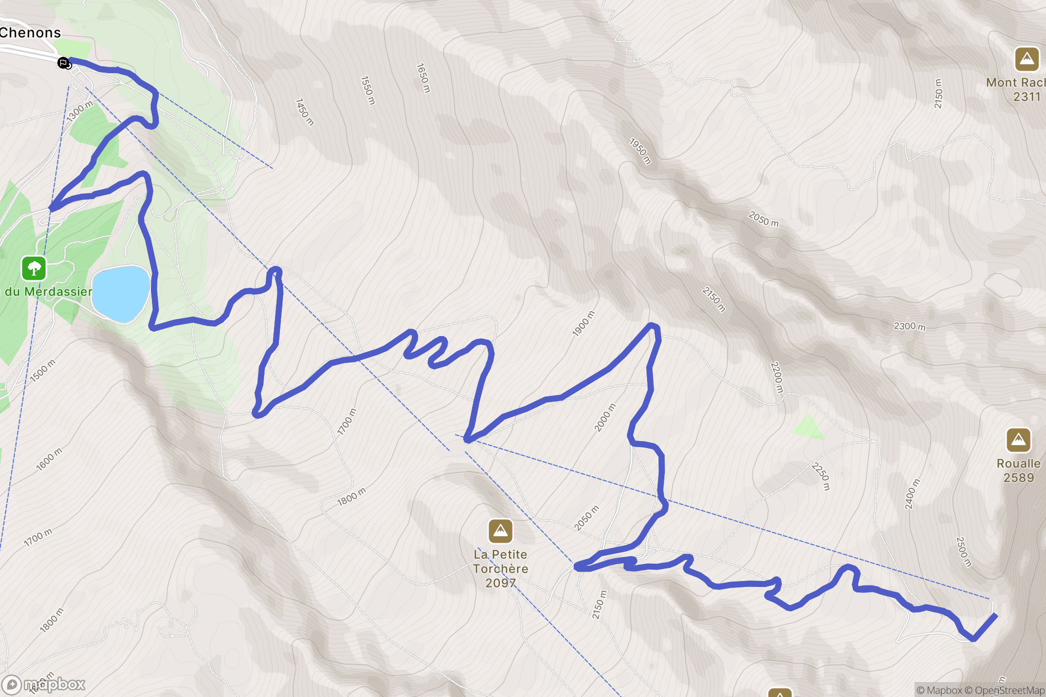 La Clusaz : carte du parcours de randonnée - France