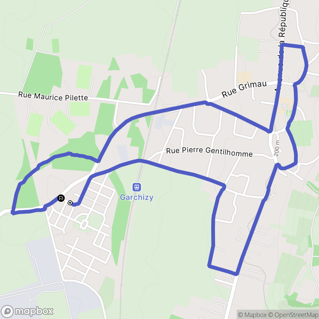Garchizy : carte du parcours de randonnée - France