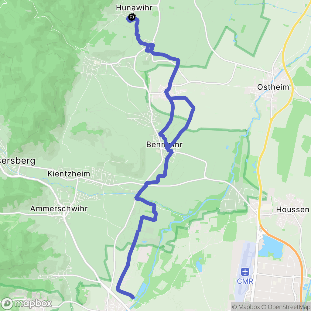 Hunawihr : carte du parcours de randonnée - France