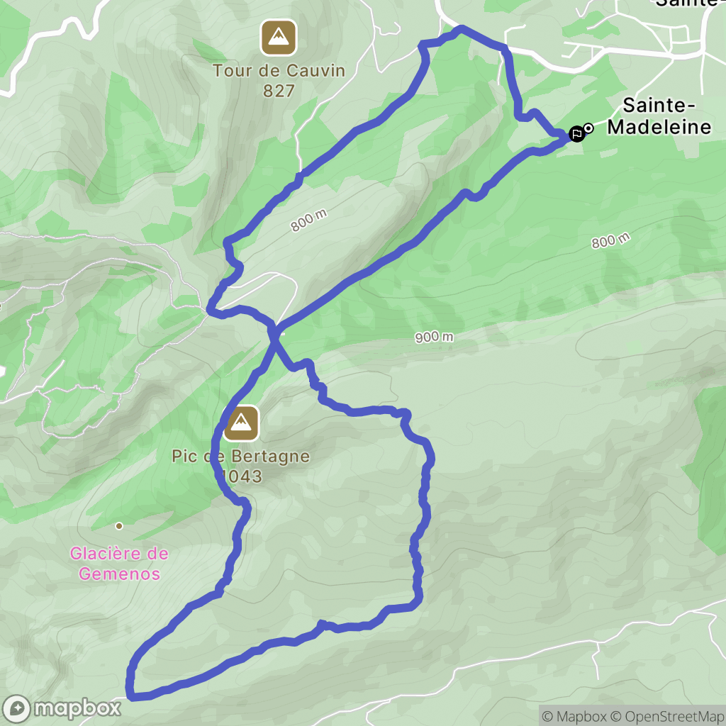 Plan-d'Aups-Sainte-Baume : carte du parcours de randonnée - France