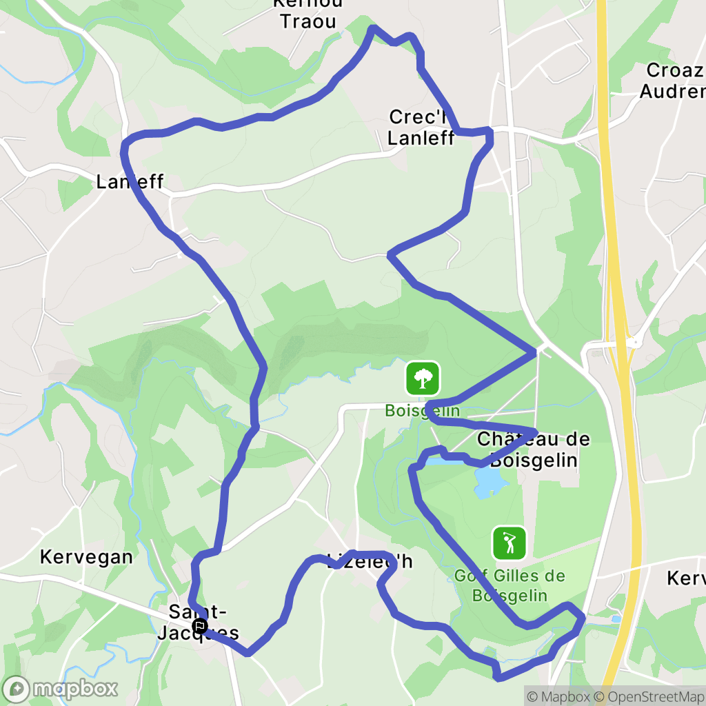 Tréméven : carte du parcours de randonnée - France