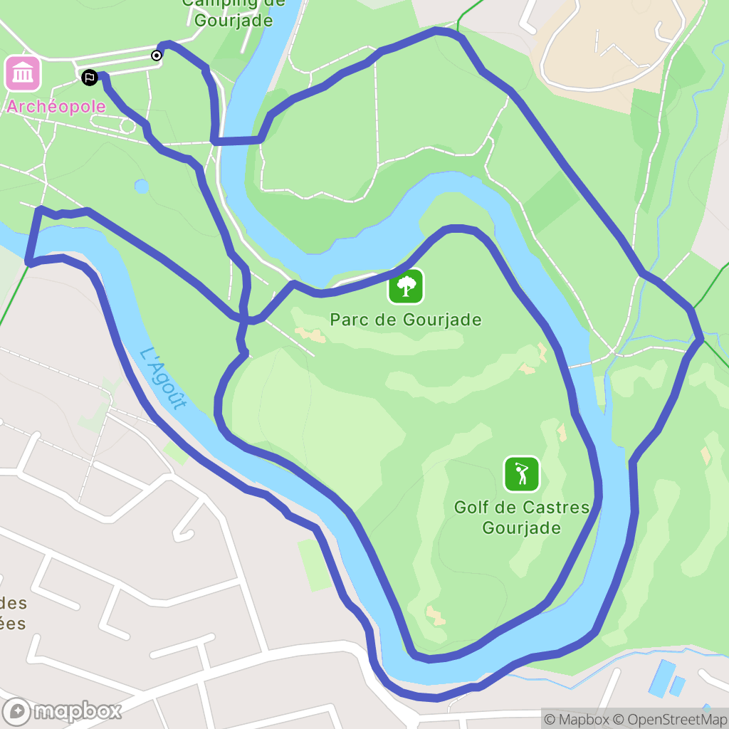Castres : carte du parcours de randonnée - France