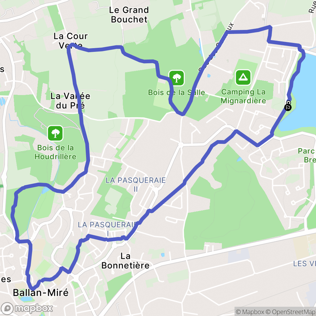 Ballan-Miré : carte du parcours de randonnée - France