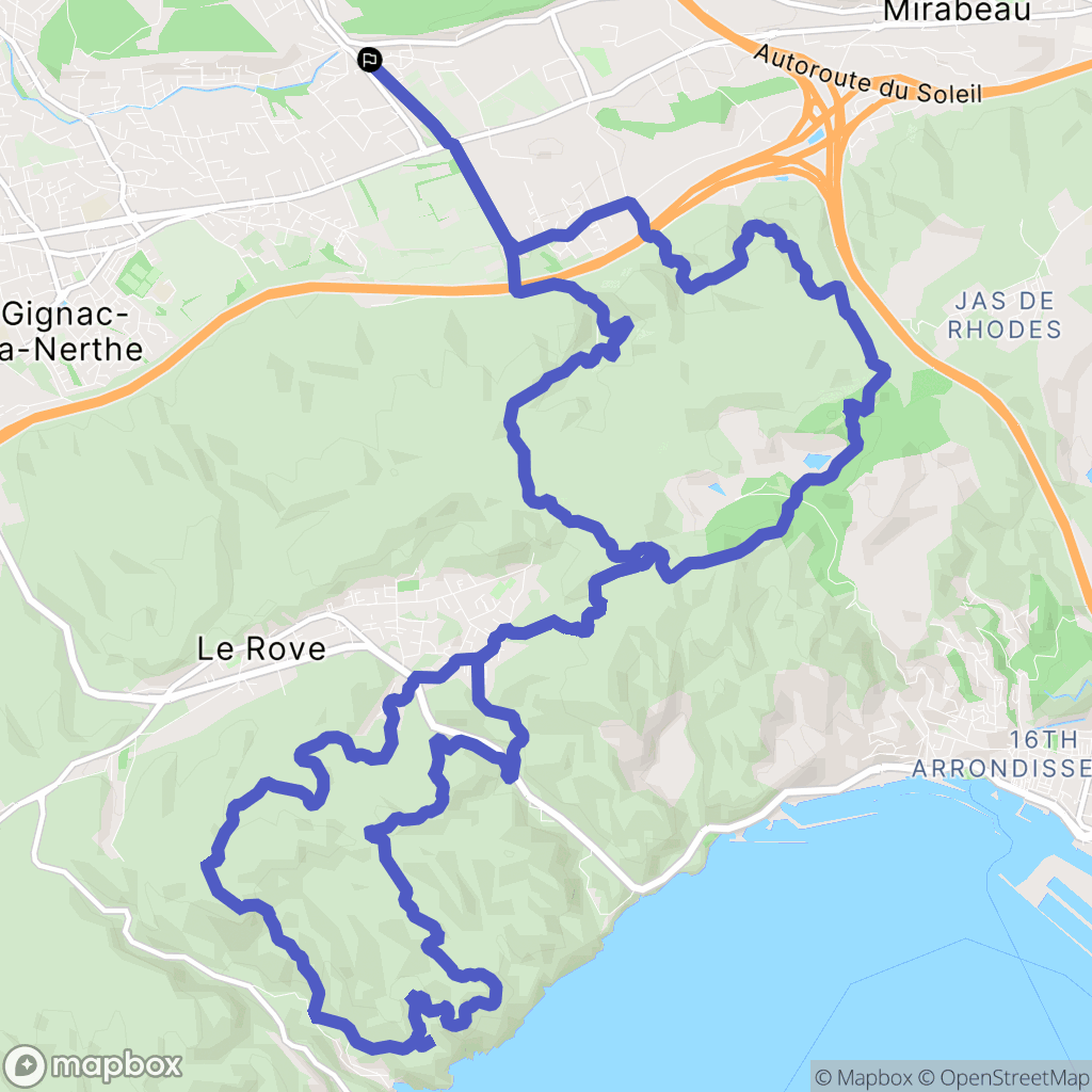 Saint-Victoret : carte du parcours de randonnée - France