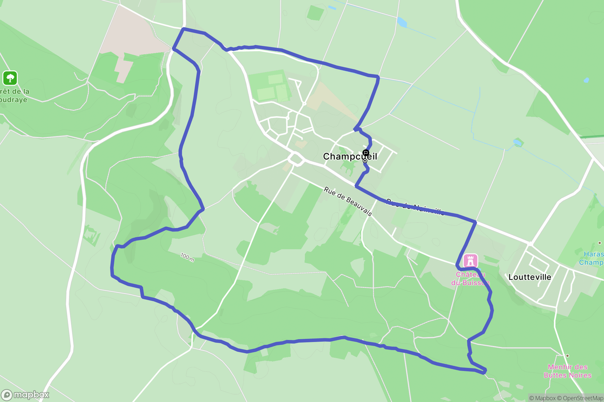 Champcueil : carte du parcours de randonnée - France