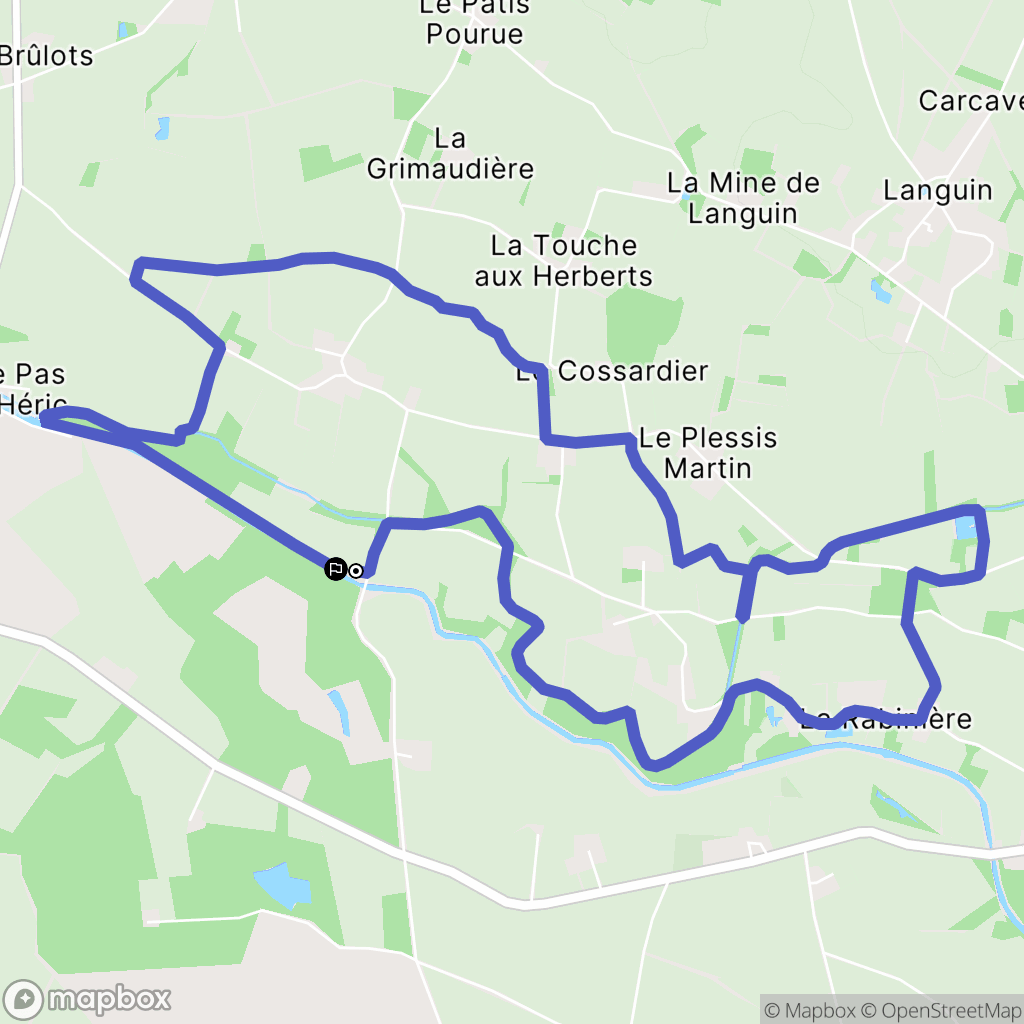 Nort-sur-Erdre : carte du parcours de randonnée - France