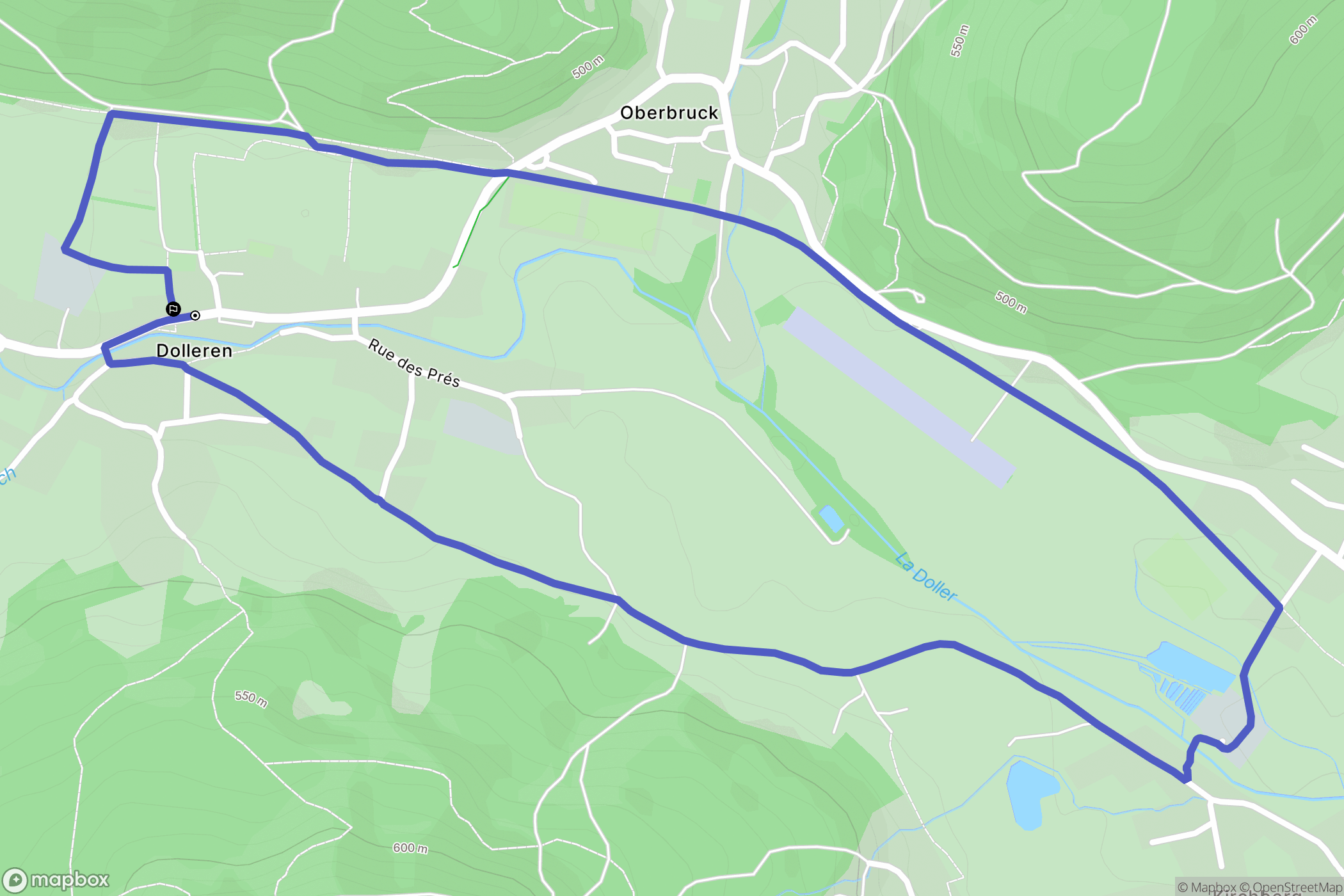 Dolleren : carte du parcours de randonnée - France