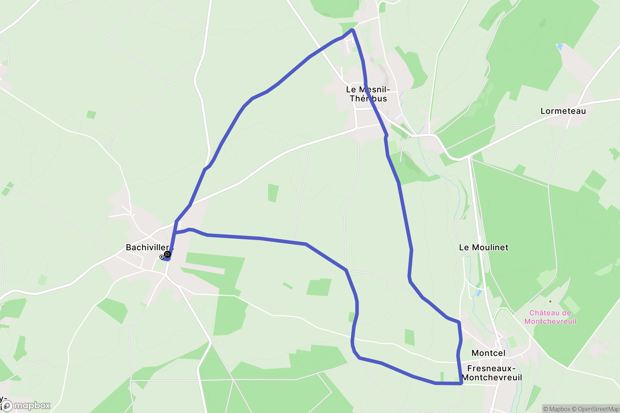 Montchevreuil : carte du parcours de randonnée - France