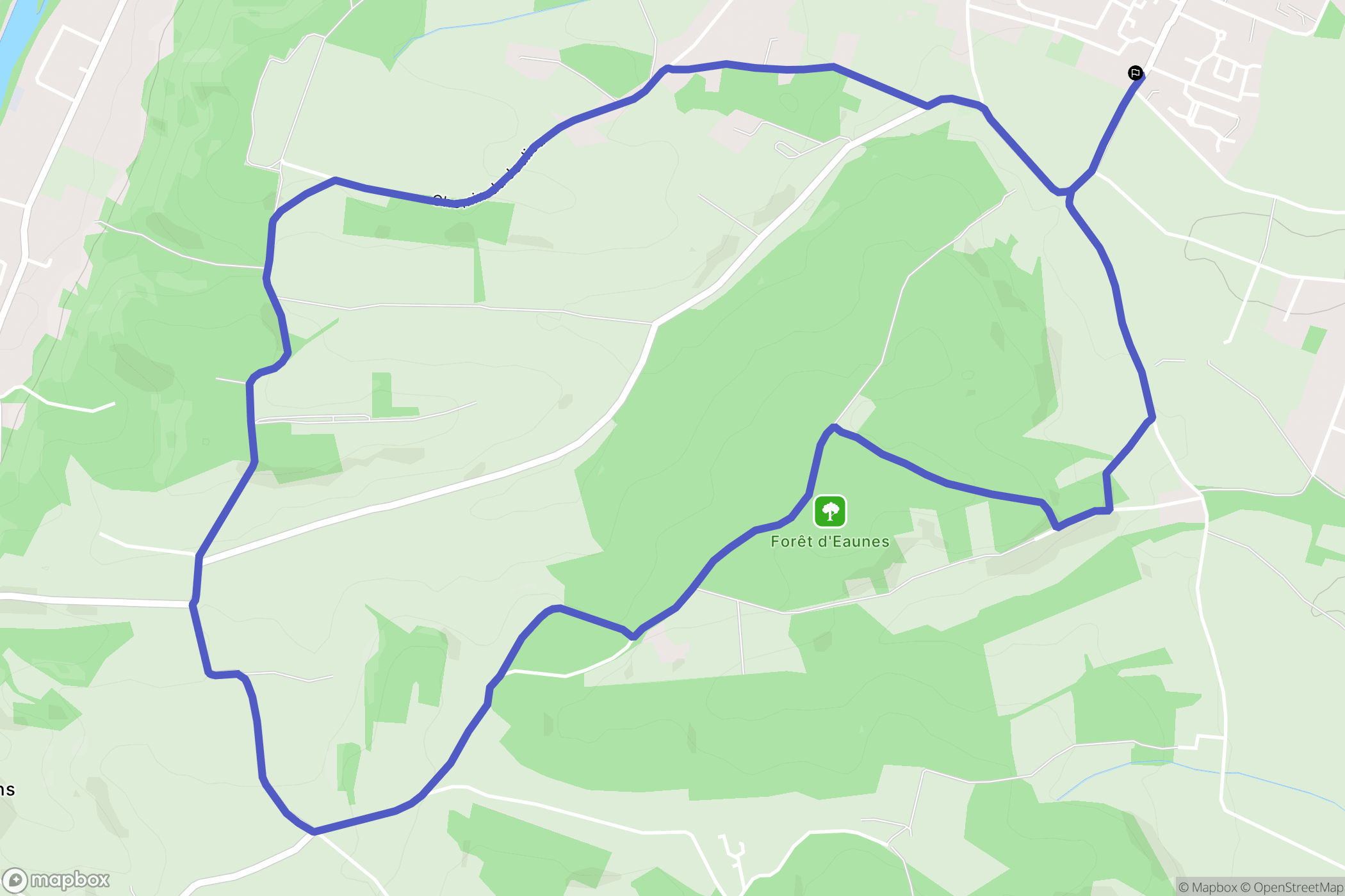 Eaunes : carte du parcours de randonnée - France