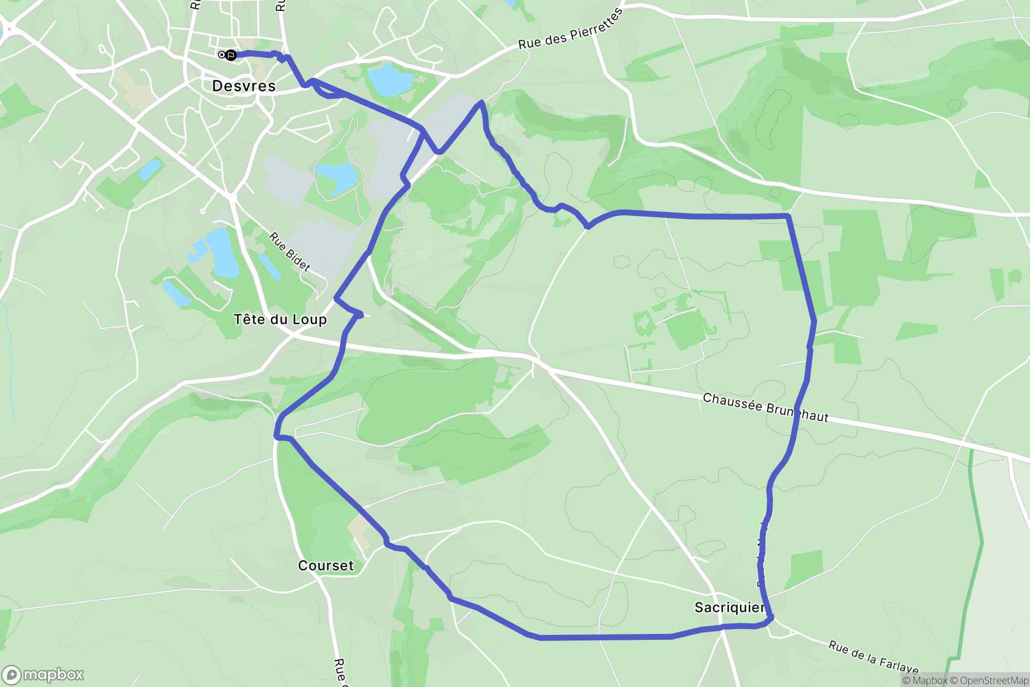 Desvres : carte du parcours de randonnée - France