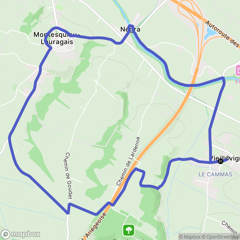 Vieillevigne : carte du parcours de randonnée - France