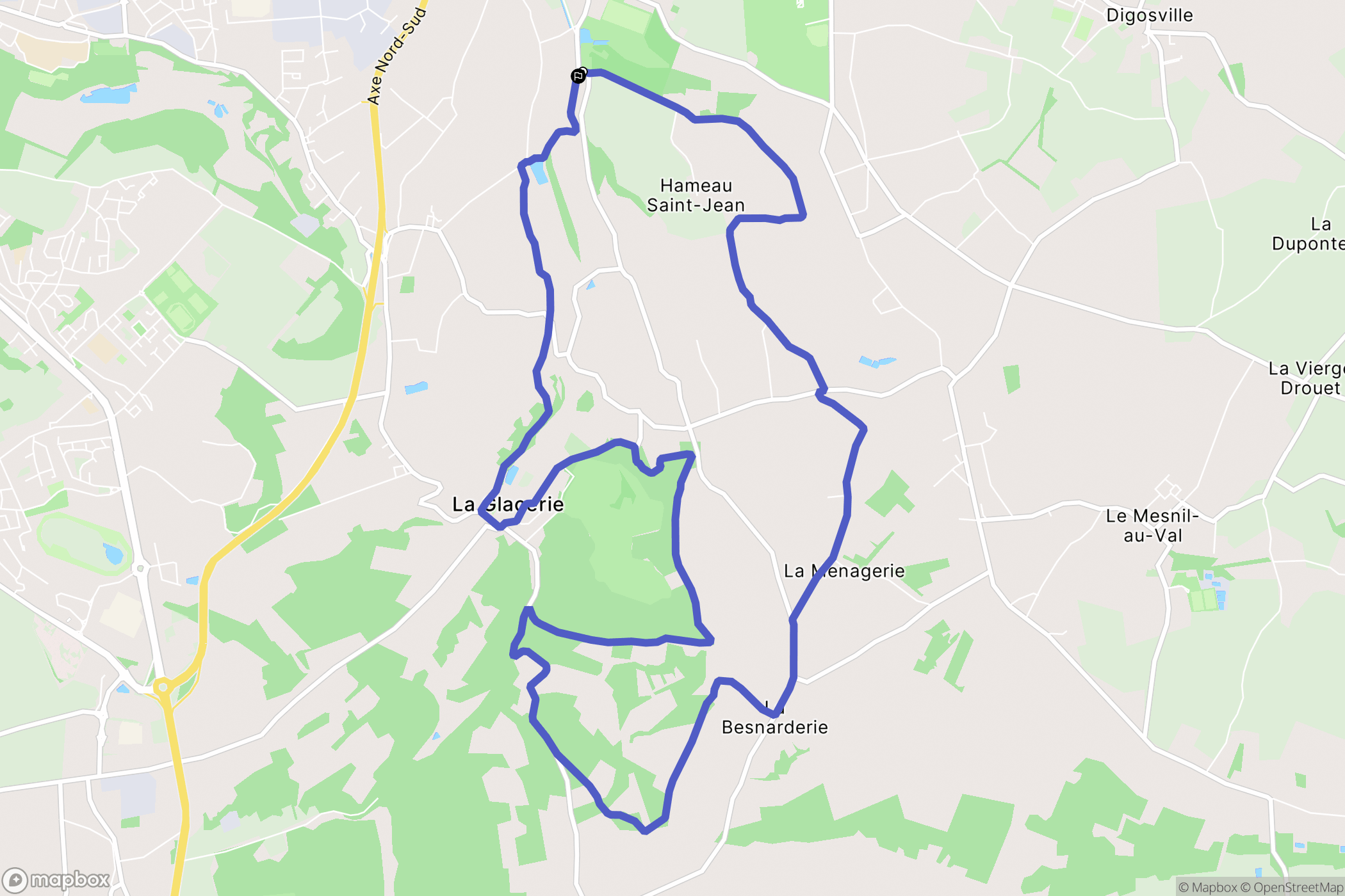 Cherbourg-en-Cotentin : carte du parcours de randonnée - France