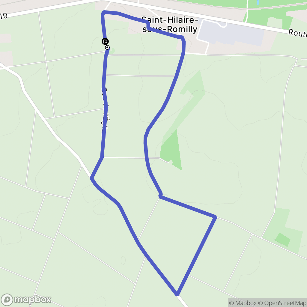 Saint-Hilaire-sous-Romilly : carte du parcours de randonnée - France