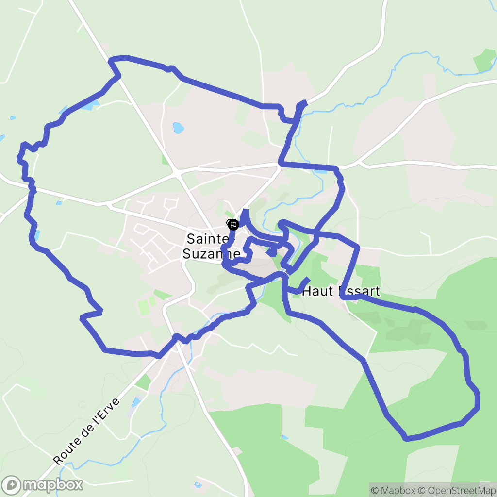 Sainte-Suzanne-et-Chammes : carte du parcours de randonnée - France