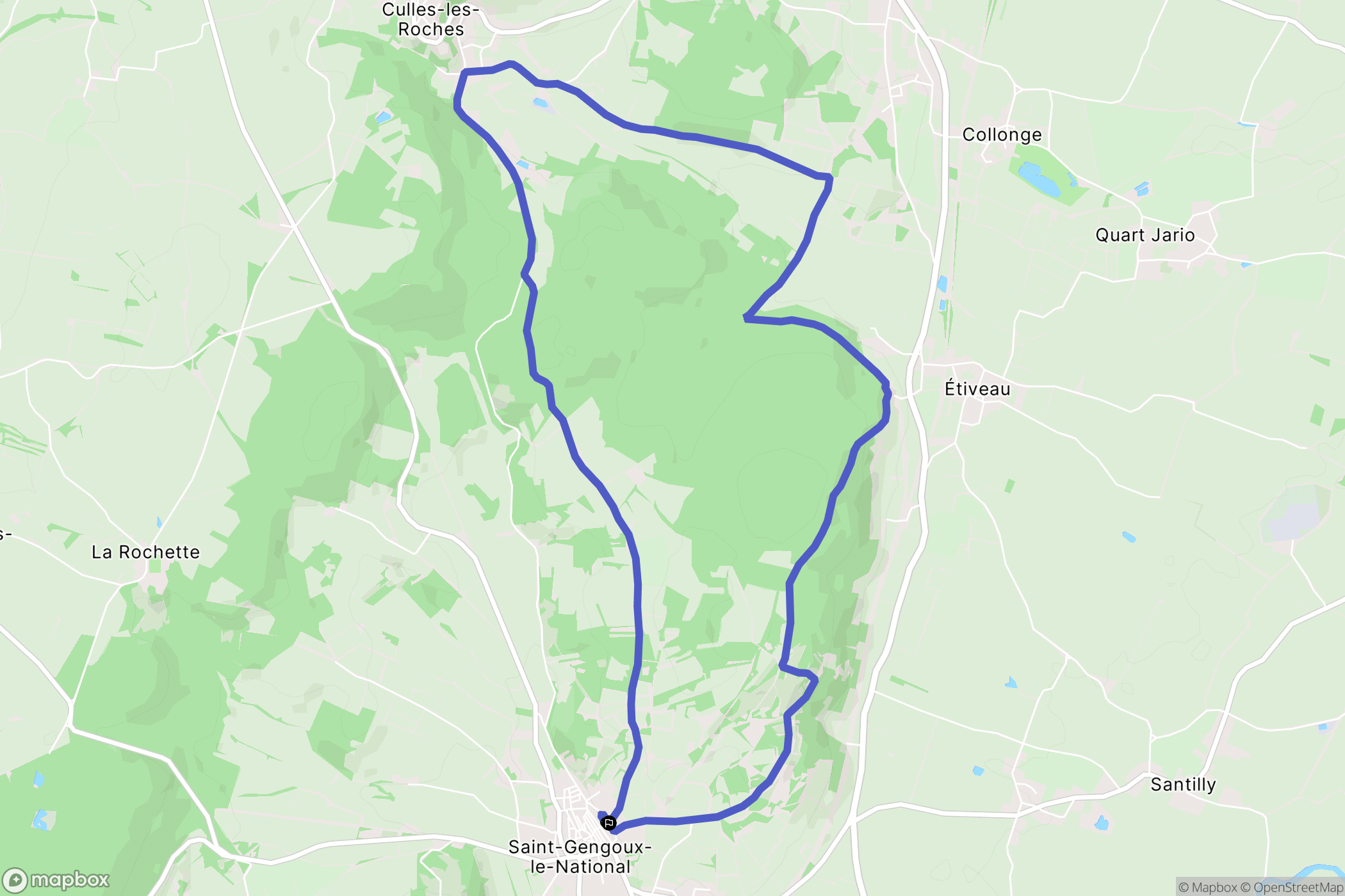 Saint-Gengoux-le-national : carte du parcours de randonnée - France