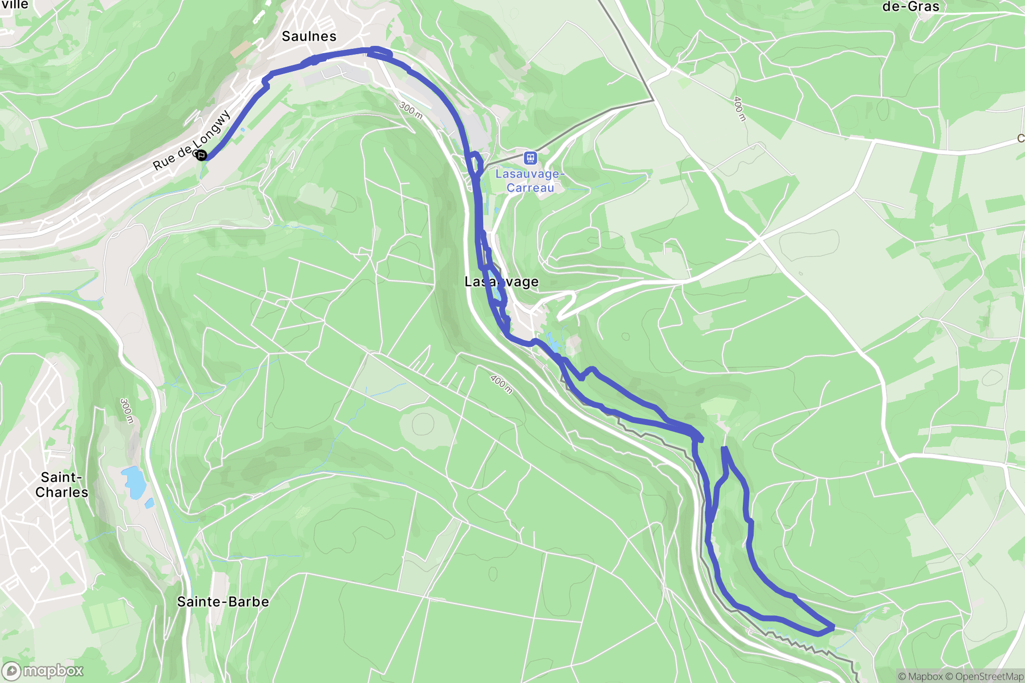Saulnes : carte du parcours de randonnée - France