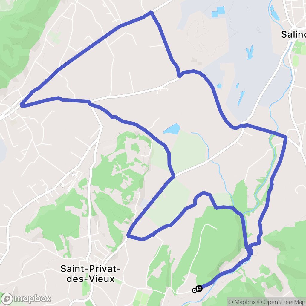Saint-Privat-des-Vieux : carte du parcours de randonnée - France