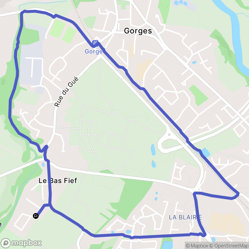 Gorges : carte du parcours de randonnée - France