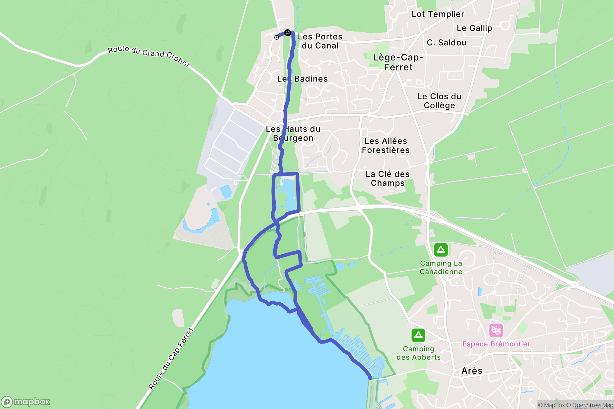 Lège-Cap-Ferret : carte du parcours de randonnée - France
