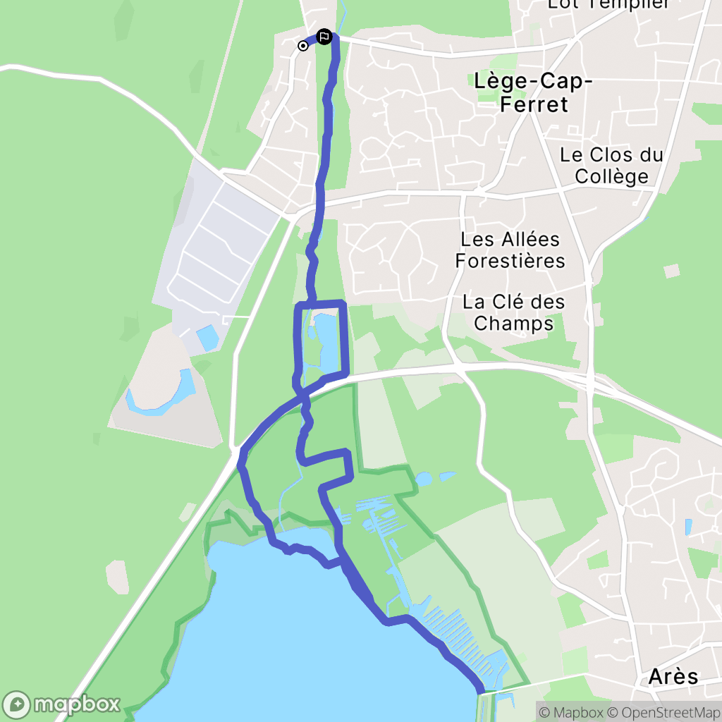 Lège-Cap-Ferret : carte du parcours de randonnée - France