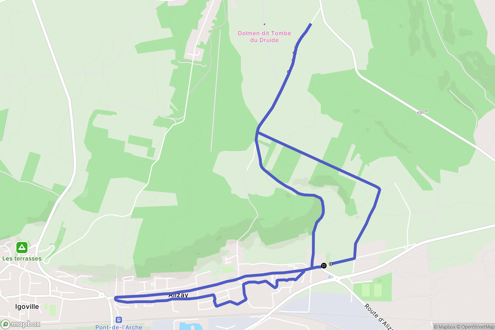 Alizay : carte du parcours de randonnée - France
