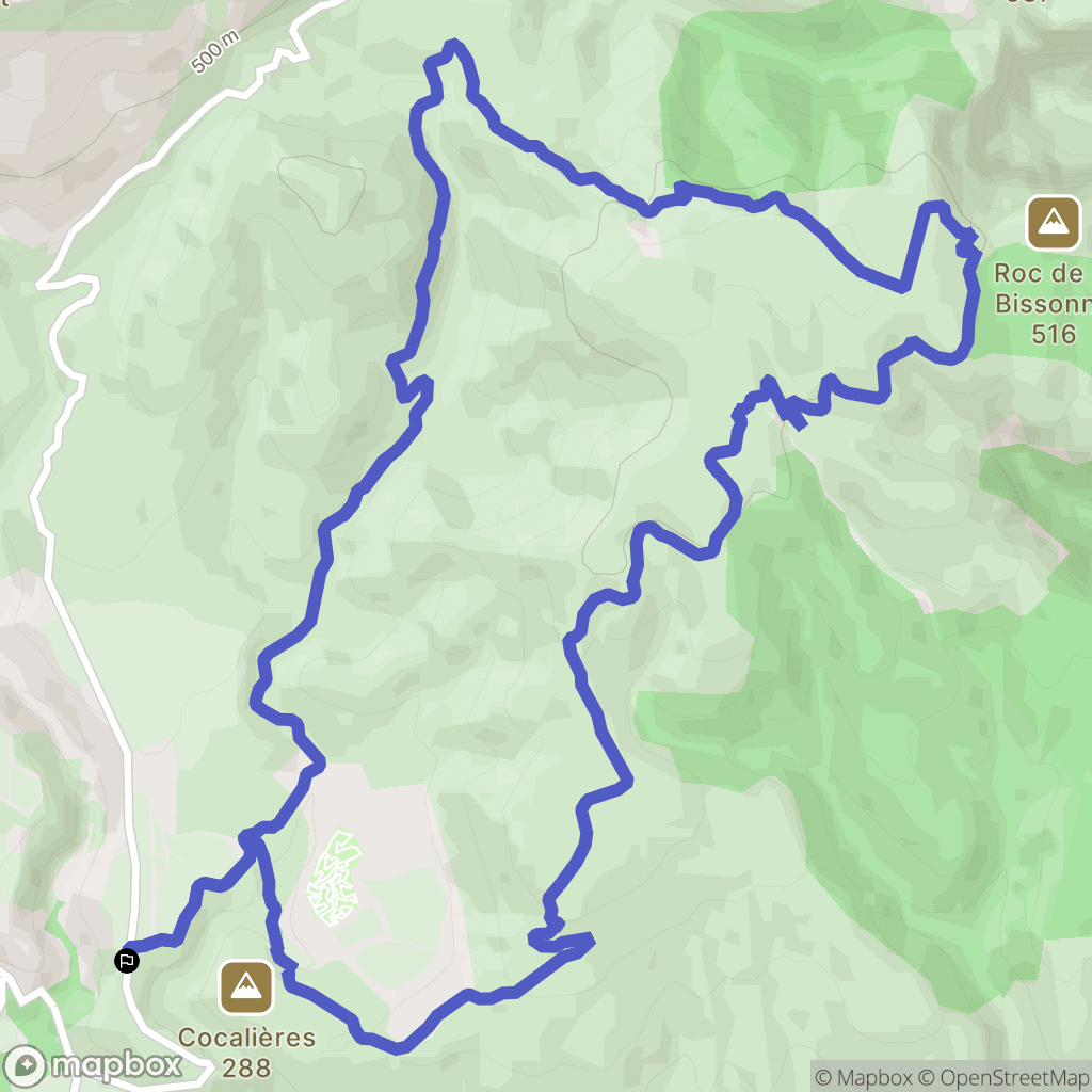 Montpeyroux : carte du parcours de randonnée - France
