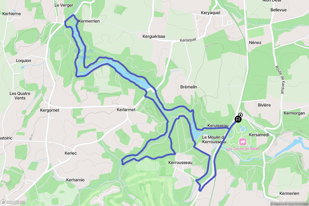 Pont-Scorff : carte du parcours de randonnée - France