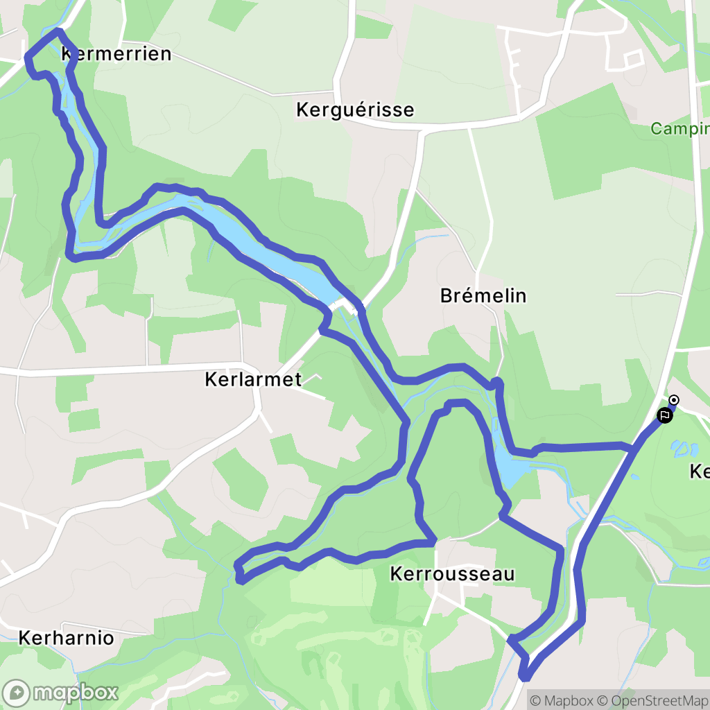 Pont-Scorff : carte du parcours de randonnée - France