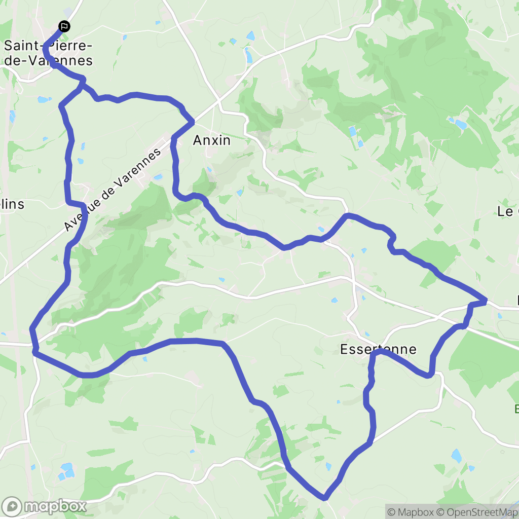 Saint-Pierre-de-Varennes : carte du parcours de randonnée - France