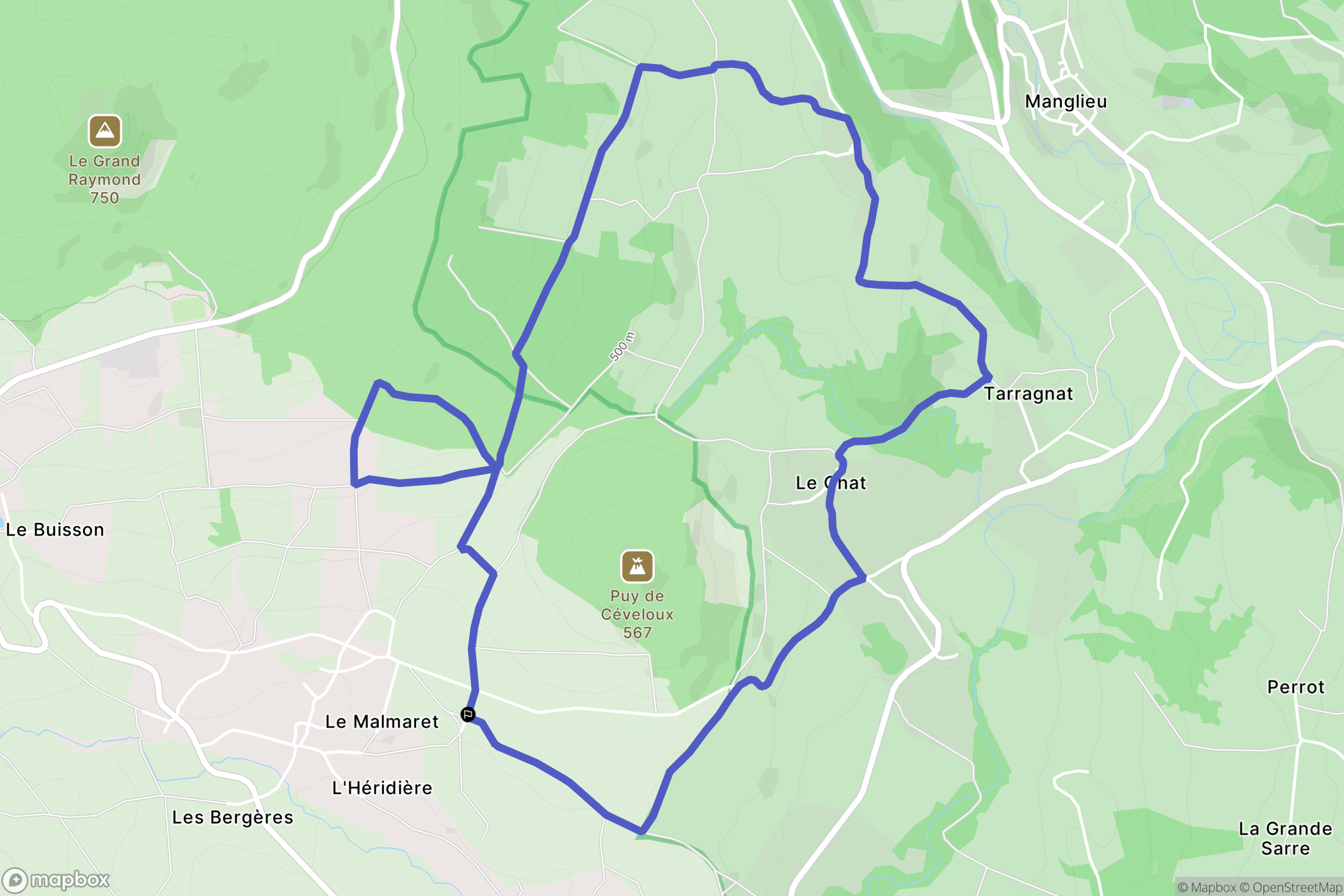 Saint-Babel : carte du parcours de randonnée - France
