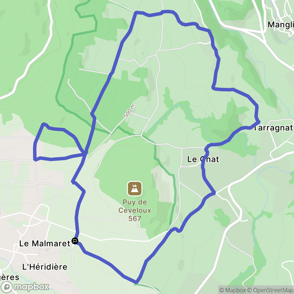 Saint-Babel : carte du parcours de randonnée - France