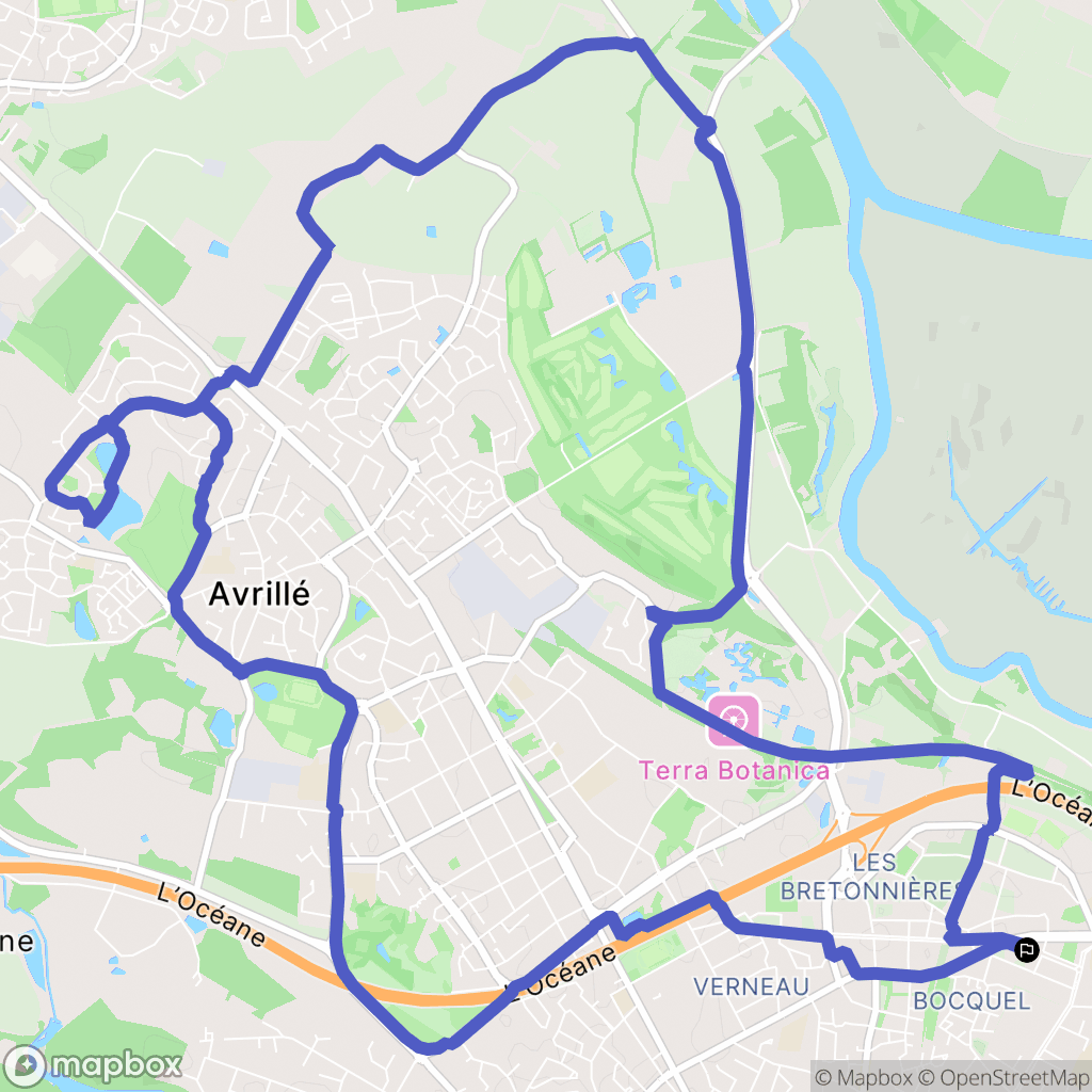 Angers : carte du parcours de randonnée - France