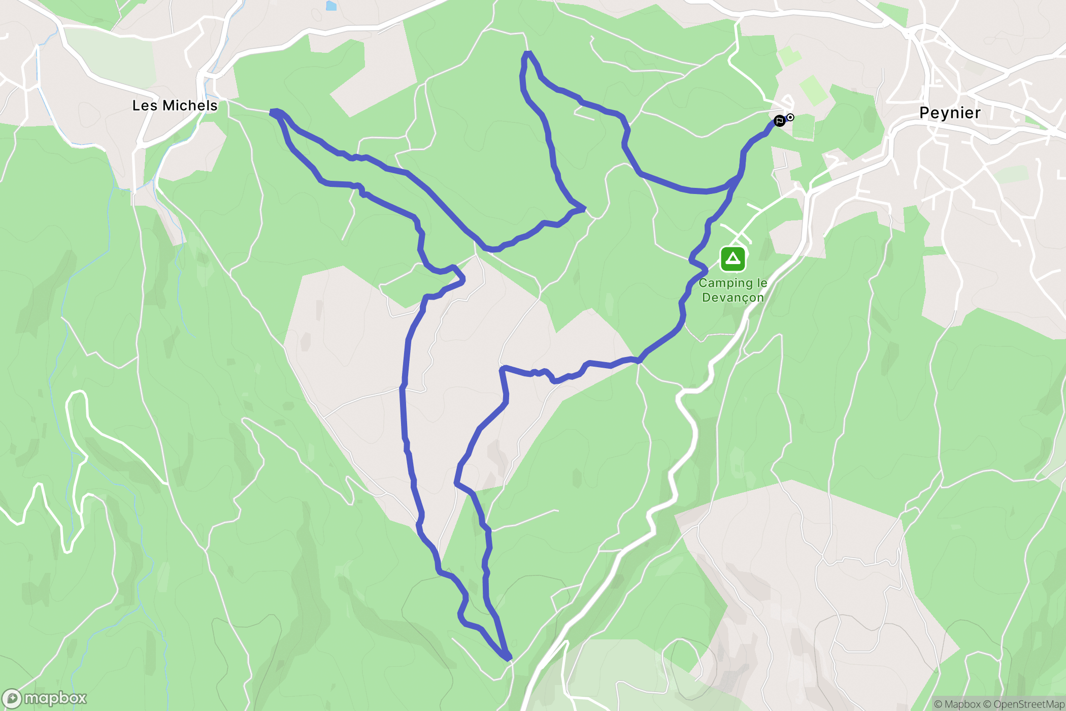 Peynier : carte du parcours de randonnée - France