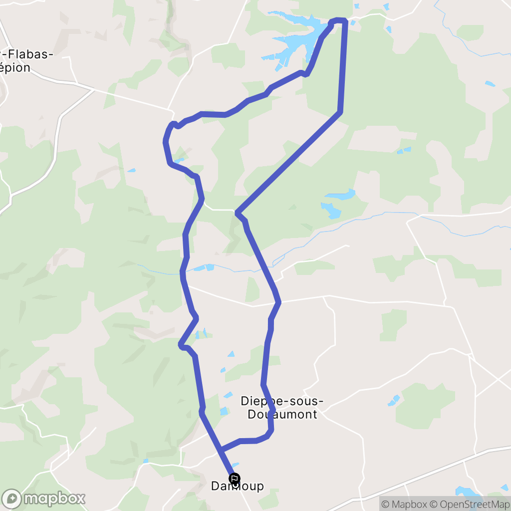 Damloup : carte du parcours de randonnée - France