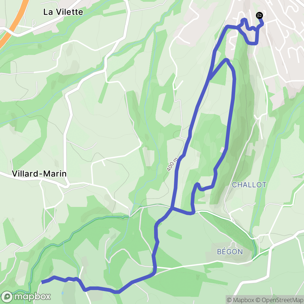 Chambéry : carte du parcours de randonnée - France