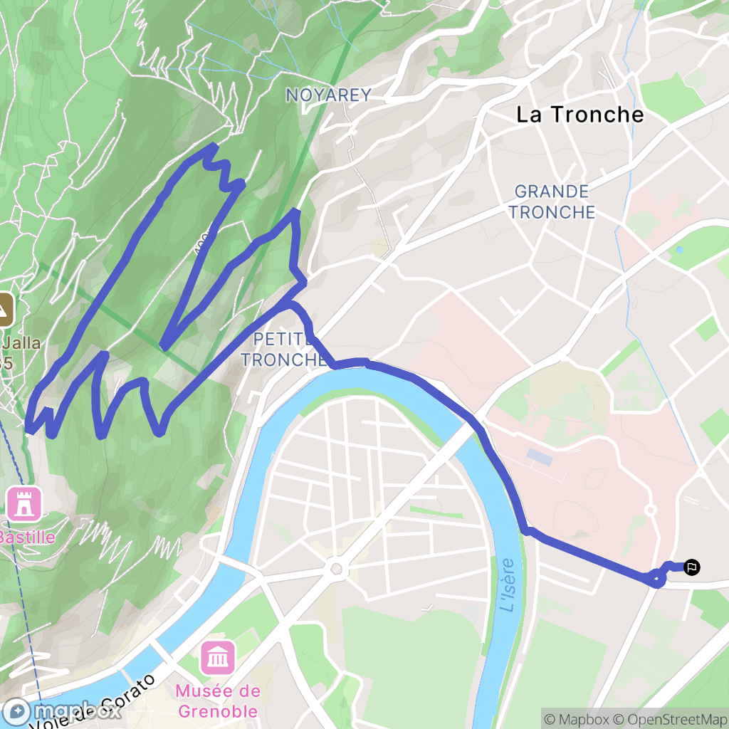 La Tronche : carte du parcours de randonnée - France