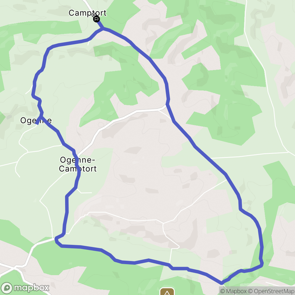 Ogenne-Camptort : carte du parcours de randonnée - France