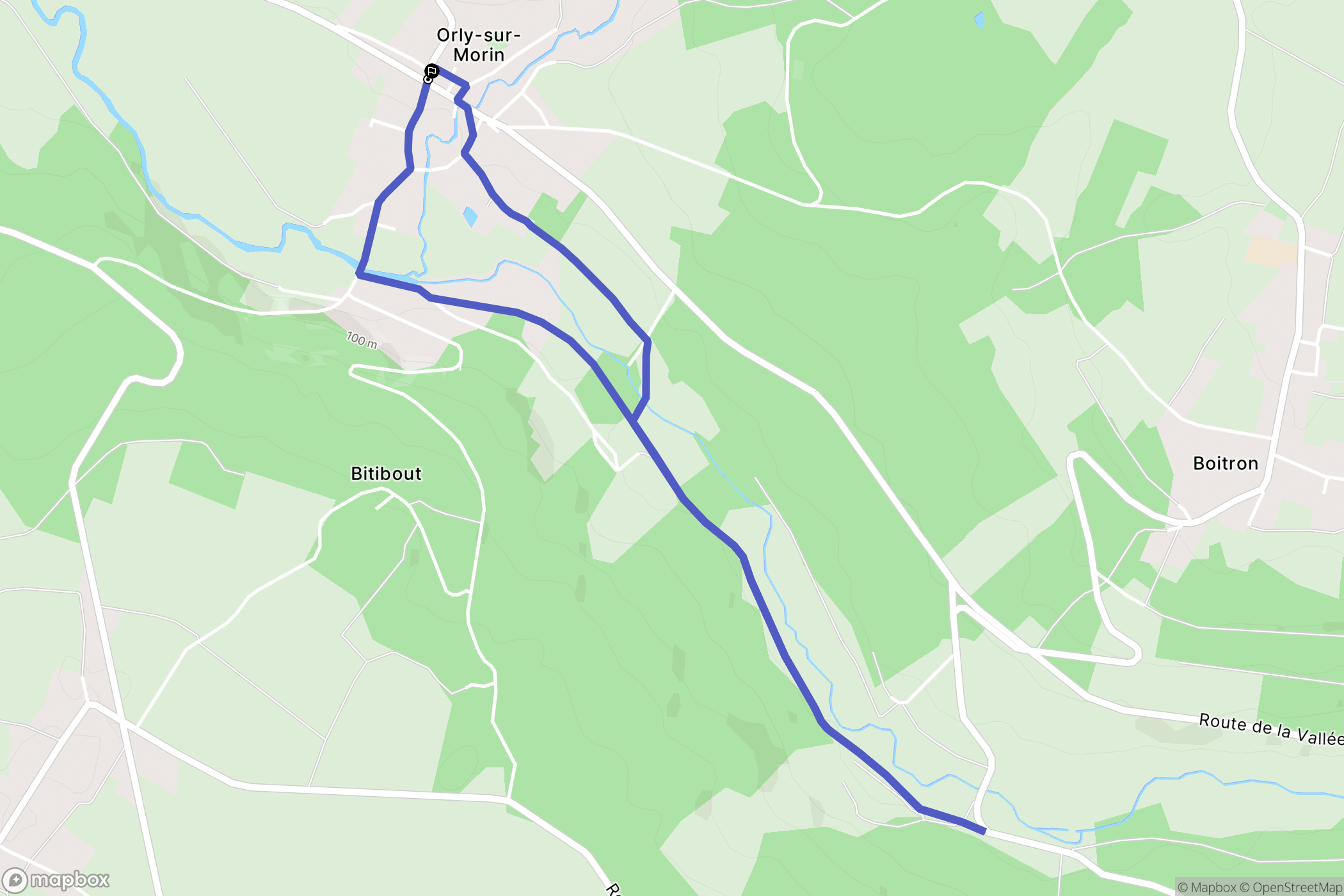 Saint-Ouen-sur-Morin : carte du parcours de randonnée - France
