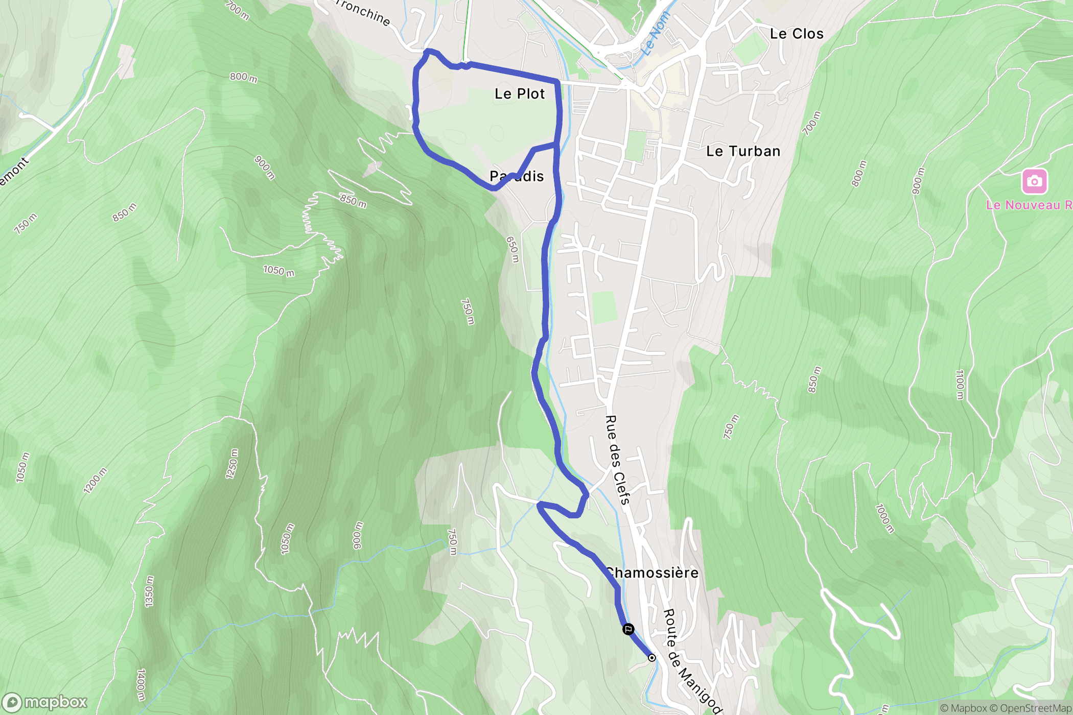 Thônes : carte du parcours de randonnée - France