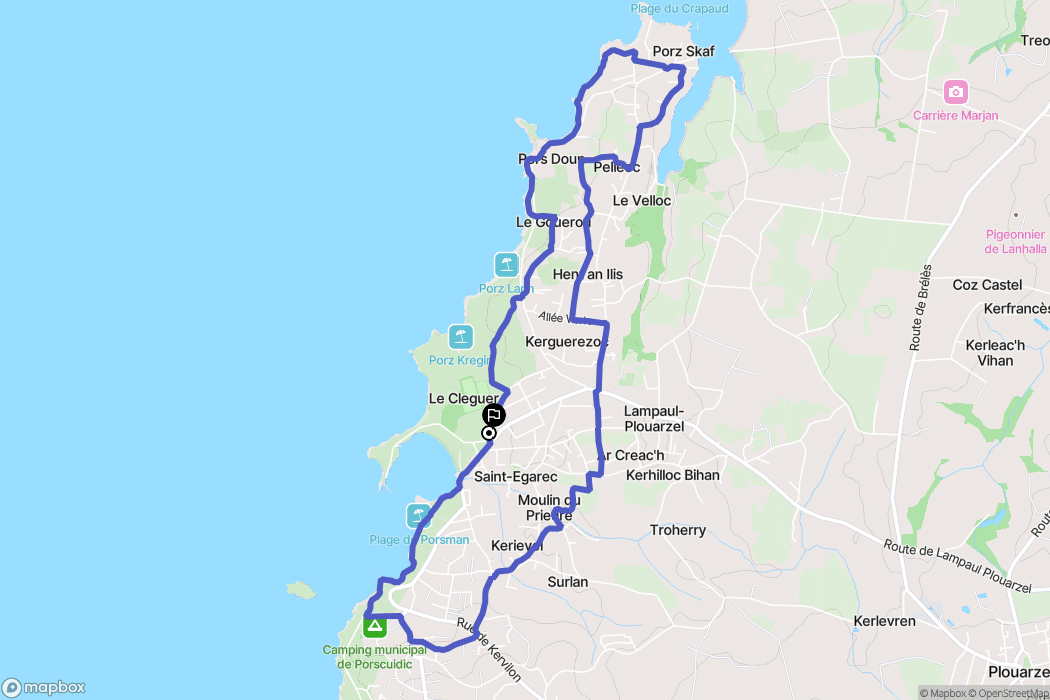Lampaul-Plouarzel : carte du parcours de randonnée - France
