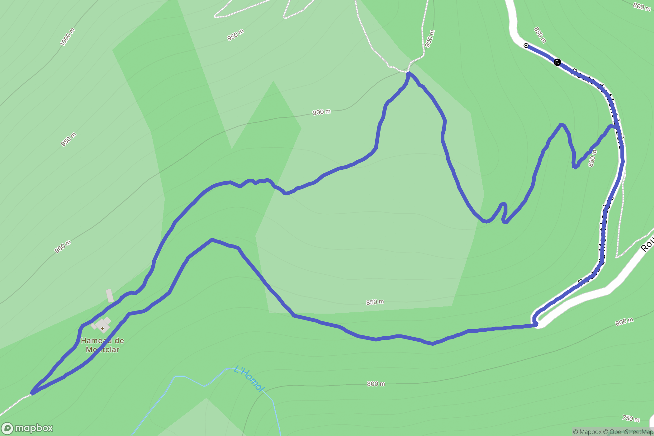 Génolhac : carte du parcours de randonnée - France