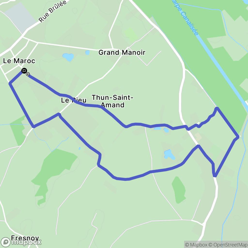 Thun-Saint-Amand : carte du parcours de randonnée - France