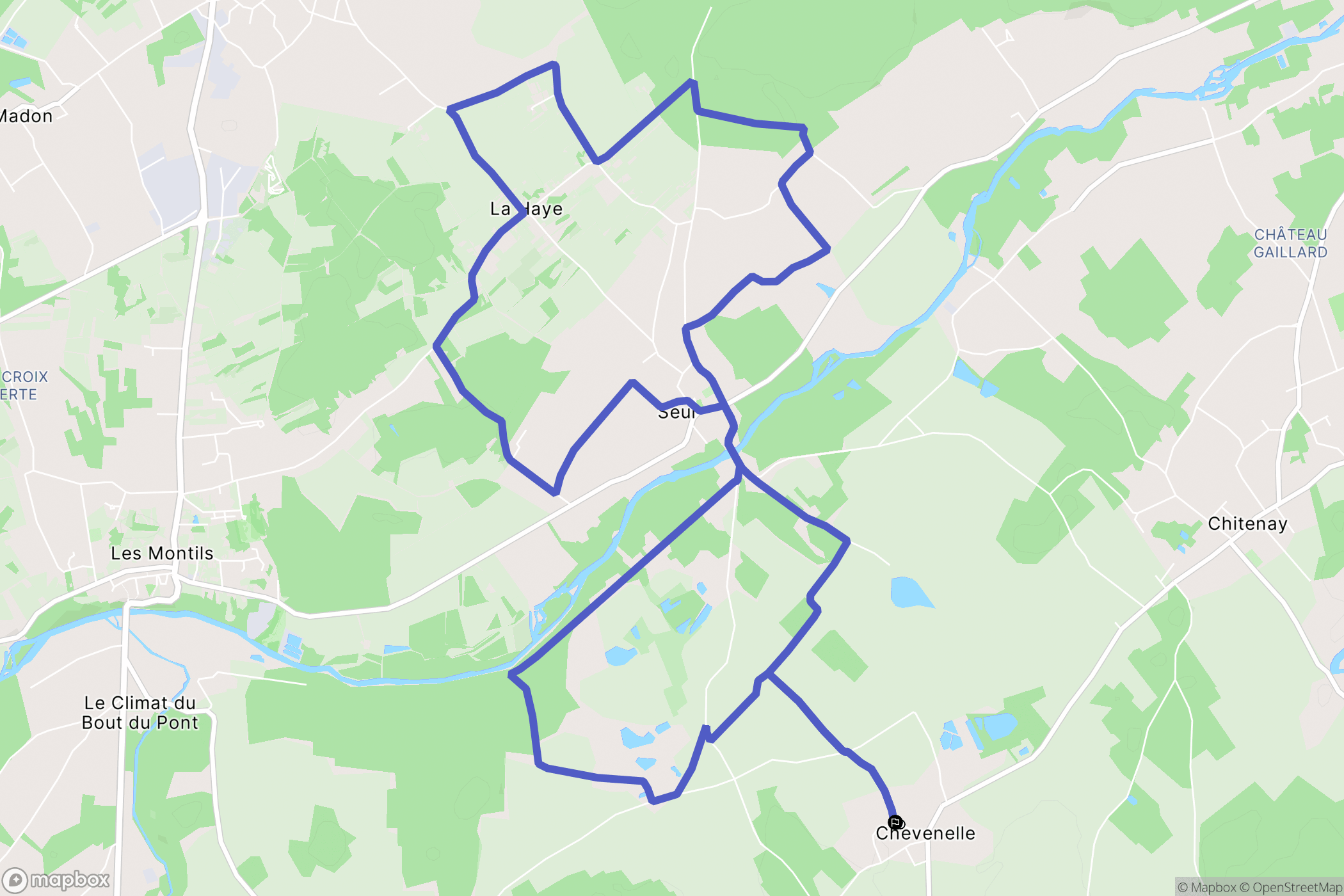 Le Controis-en-Sologne : carte du parcours de randonnée - France