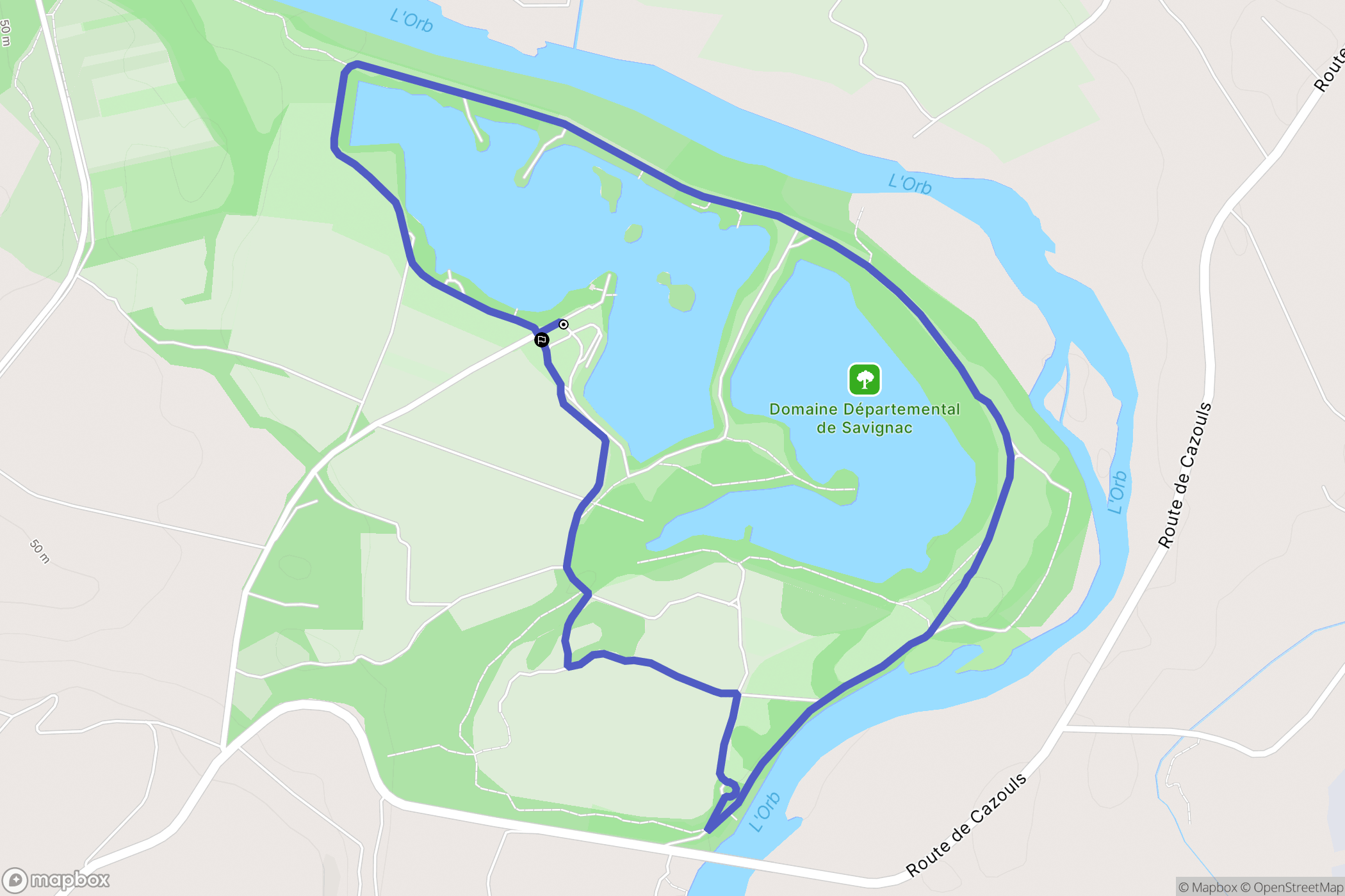 Cazouls-lès-Béziers : carte du parcours de randonnée - France