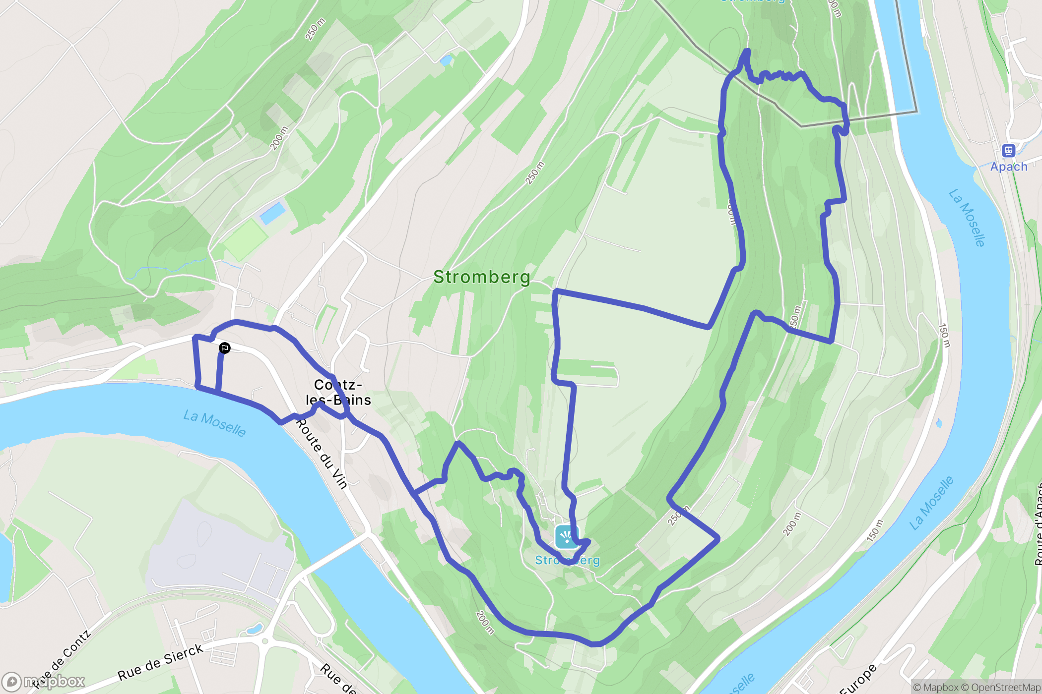 Contz-les-Bains : carte du parcours de randonnée - France